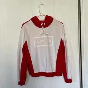 Hunter for Target red and white logo hoodie with drawstrings